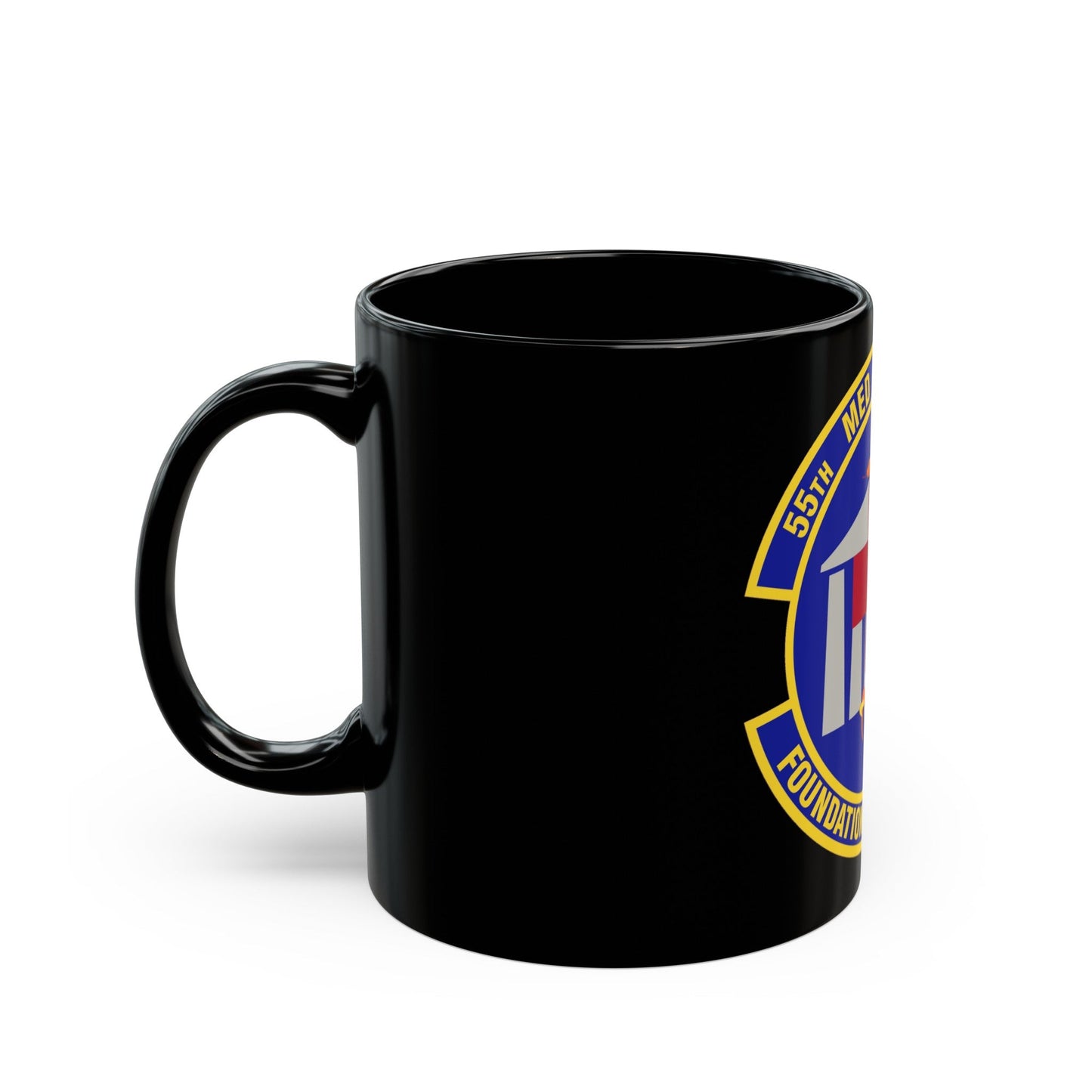 55th Medical Support Squadron (U.S. Air Force) Black Coffee Mug-The Sticker Space