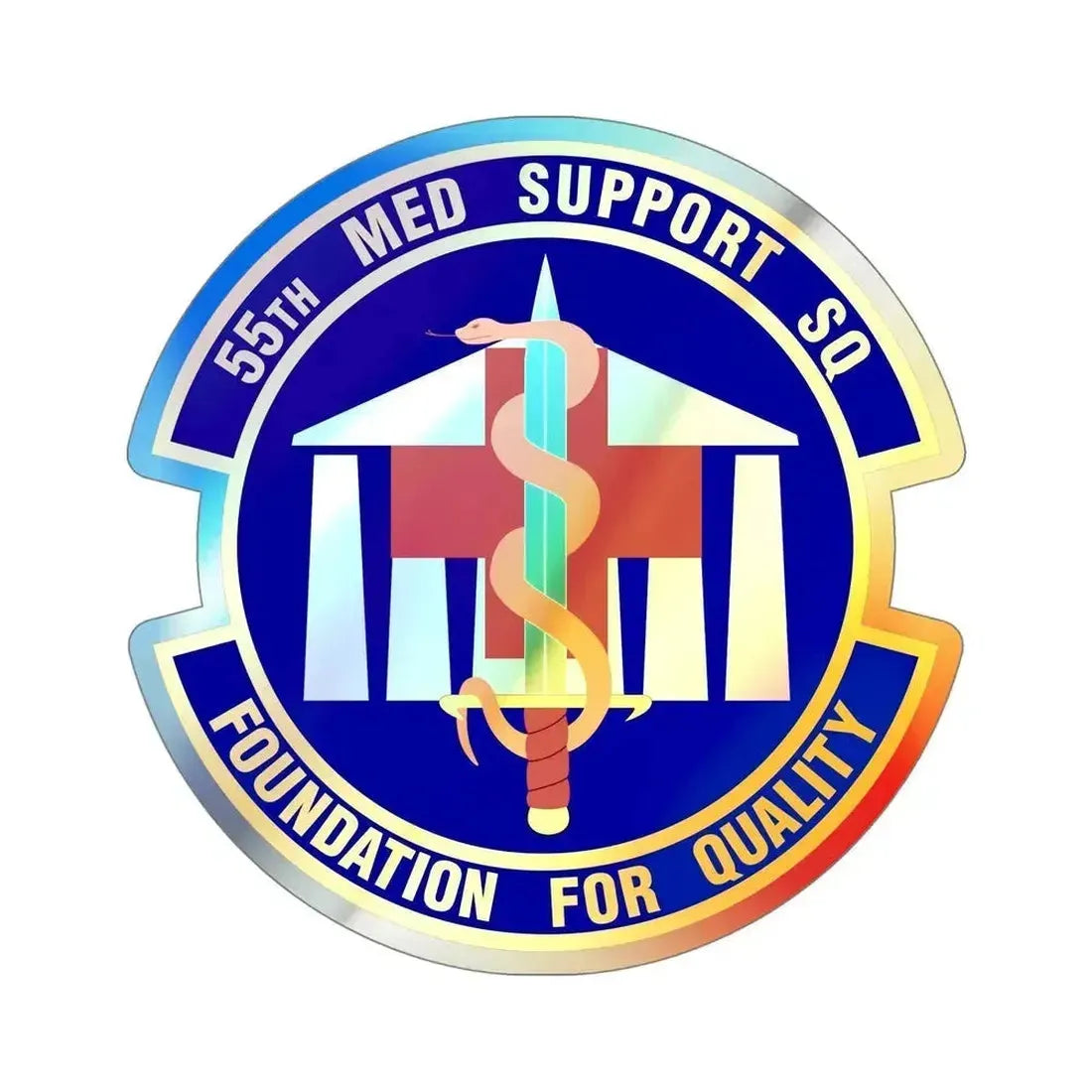 55th Medical Support Squadron (U.S. Air Force) Holographic STICKER Die-Cut Vinyl Decal 5 Inch Holographic - The Sticker Space