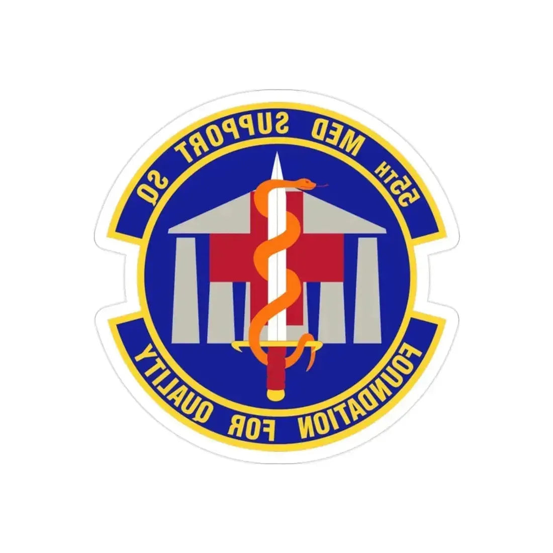 55th Medical Support Squadron (U.S. Air Force) REVERSE PRINT Transparent Die-Cut STICKER 2 Inch Die-Cut Transparent - The Sticker Space
