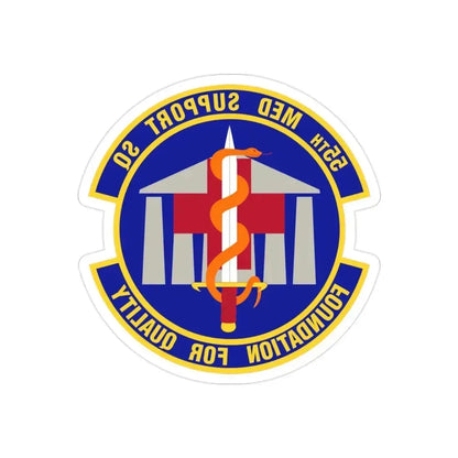 55th Medical Support Squadron (U.S. Air Force) REVERSE PRINT Transparent Die-Cut STICKER 2 Inch Die-Cut Transparent - The Sticker Space