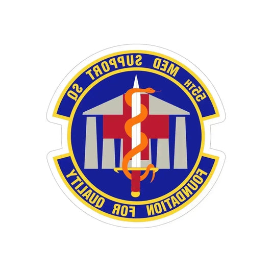 55th Medical Support Squadron (U.S. Air Force) REVERSE PRINT Transparent Die-Cut STICKER 6 Inch Die-Cut Transparent - The Sticker Space