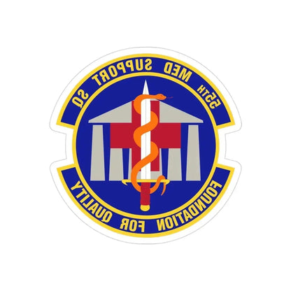 55th Medical Support Squadron (U.S. Air Force) REVERSE PRINT Transparent Die-Cut STICKER - The Sticker Space