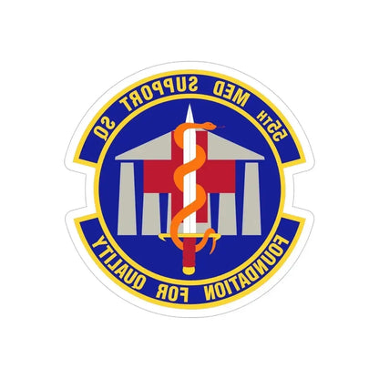 55th Medical Support Squadron (U.S. Air Force) REVERSE PRINT Transparent Die-Cut STICKER - The Sticker Space