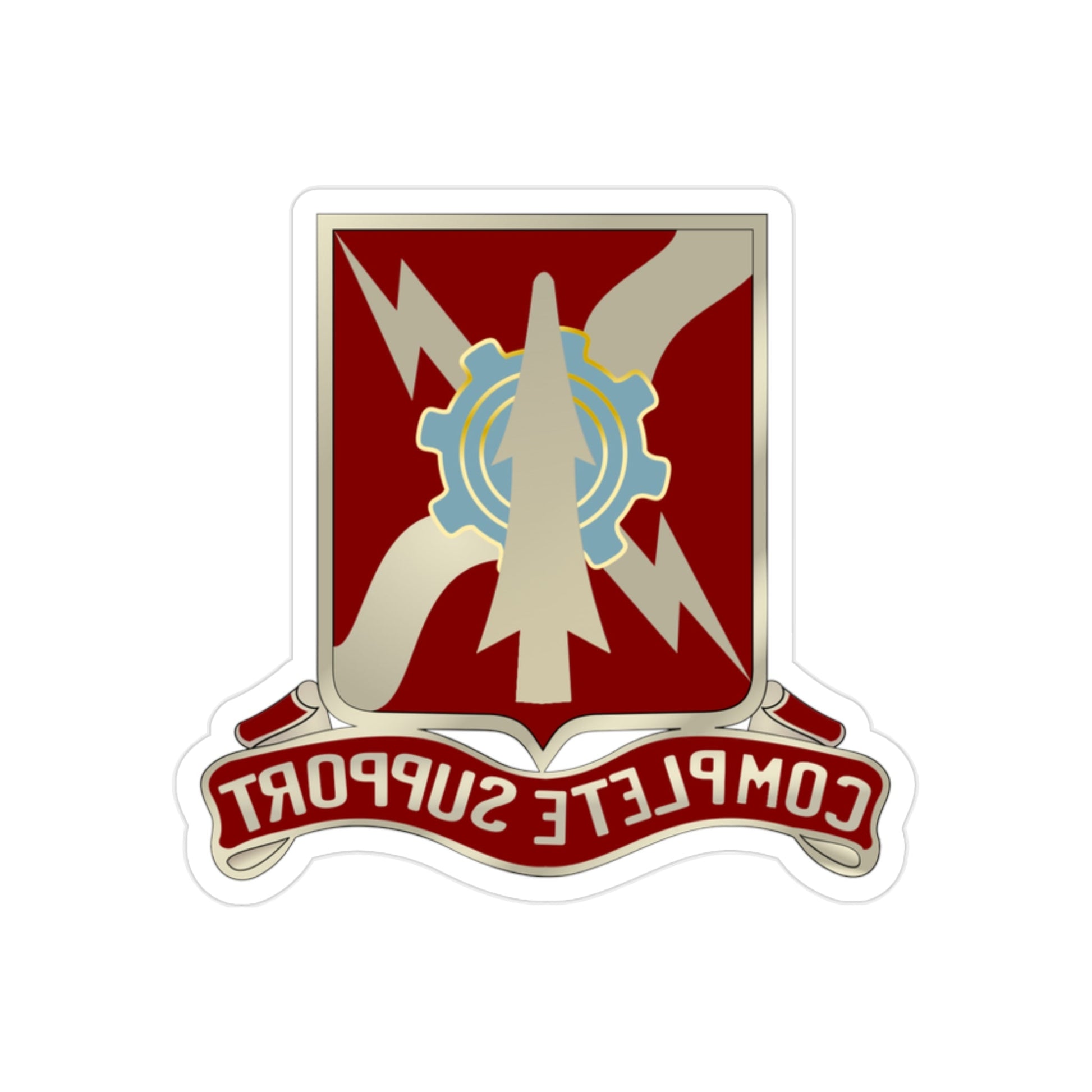 55th Support Battalion (U.S. Army) REVERSE PRINT Transparent STICKER-2" × 2"-The Sticker Space