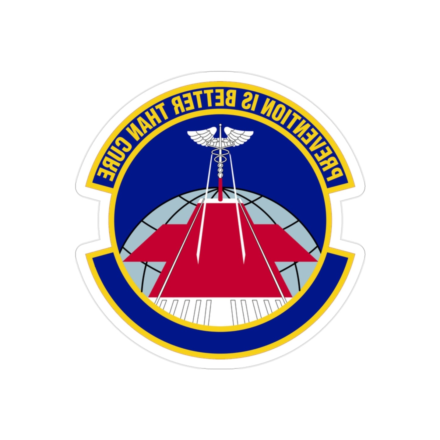 56 Operational Medical Readiness Squadron AETC (U.S. Air Force) REVERSE PRINT Transparent STICKER-2" × 2"-The Sticker Space