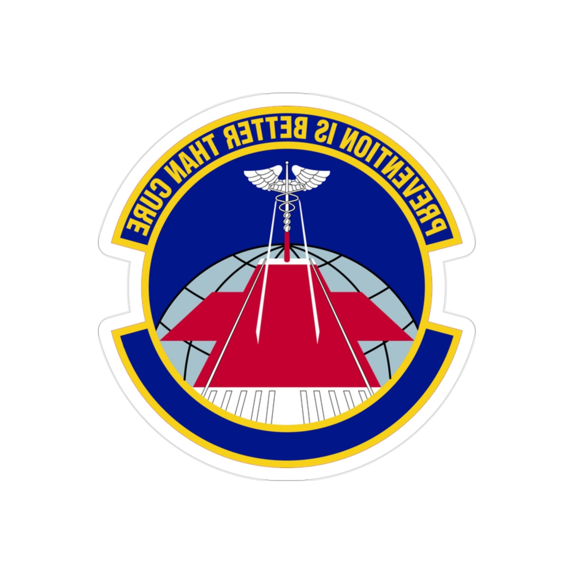 56 Operational Medical Readiness Squadron AETC (U.S. Air Force) REVERSE PRINT Transparent STICKER-2" × 2"-The Sticker Space