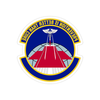 56 Operational Medical Readiness Squadron AETC (U.S. Air Force) REVERSE PRINT Transparent STICKER-3" × 3"-The Sticker Space