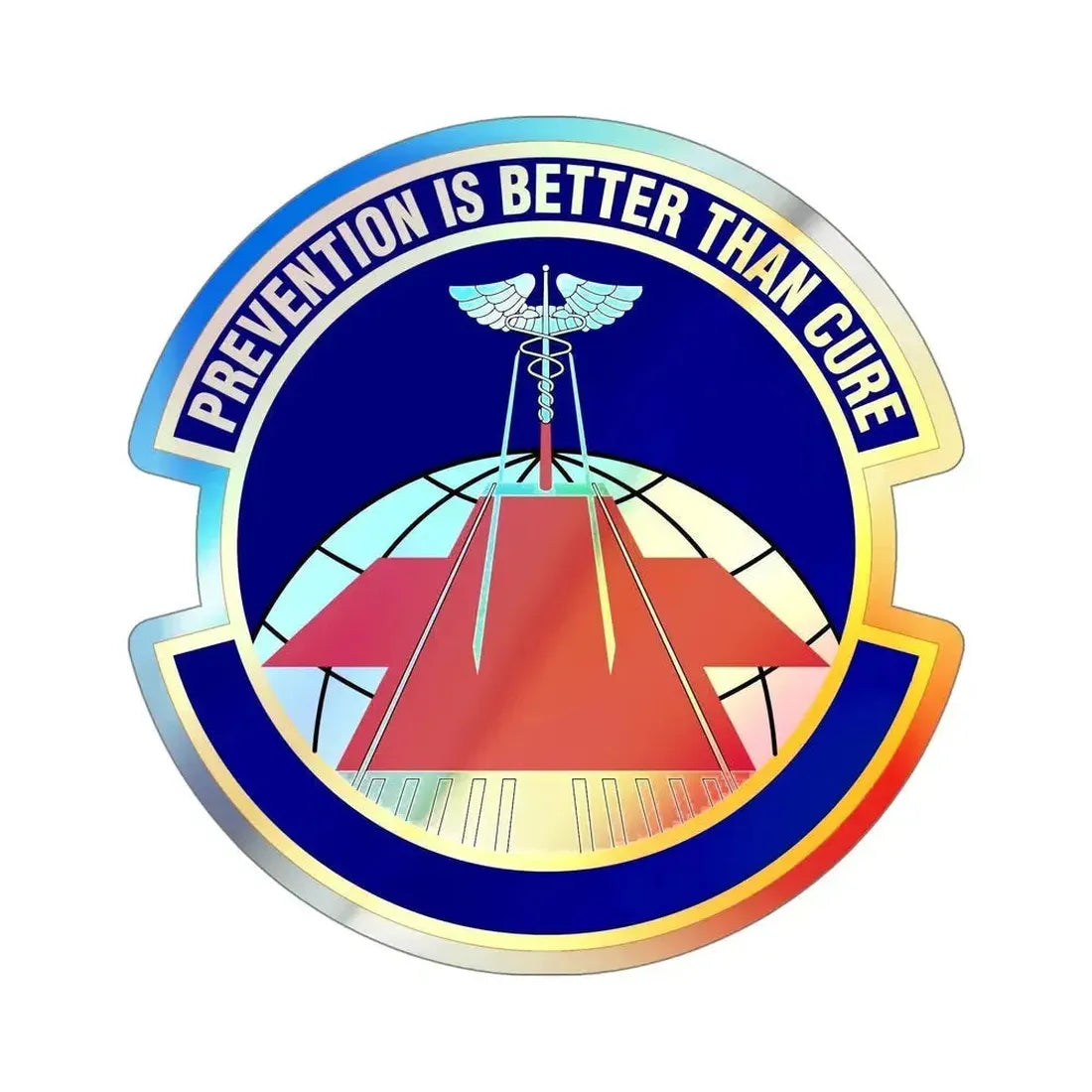 56 Operational Medical Readiness Squadron AETC (U.S. Air Force) Holographic STICKER Die-Cut Vinyl Decal 5 Inch Holographic - The Sticker Space