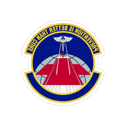 56 Operational Medical Readiness Squadron AETC (U.S. Air Force) REVERSE PRINT Transparent Die-Cut STICKER 4 Inch Die-Cut Transparent - The Sticker Space