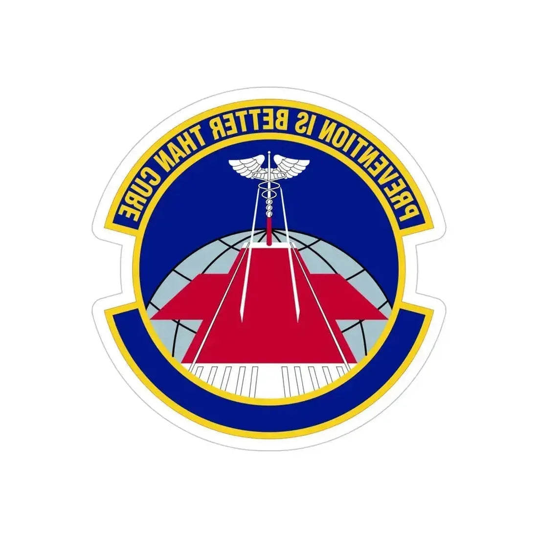 56 Operational Medical Readiness Squadron AETC (U.S. Air Force) REVERSE PRINT Transparent Die-Cut STICKER 5 Inch Die-Cut Transparent - The Sticker Space