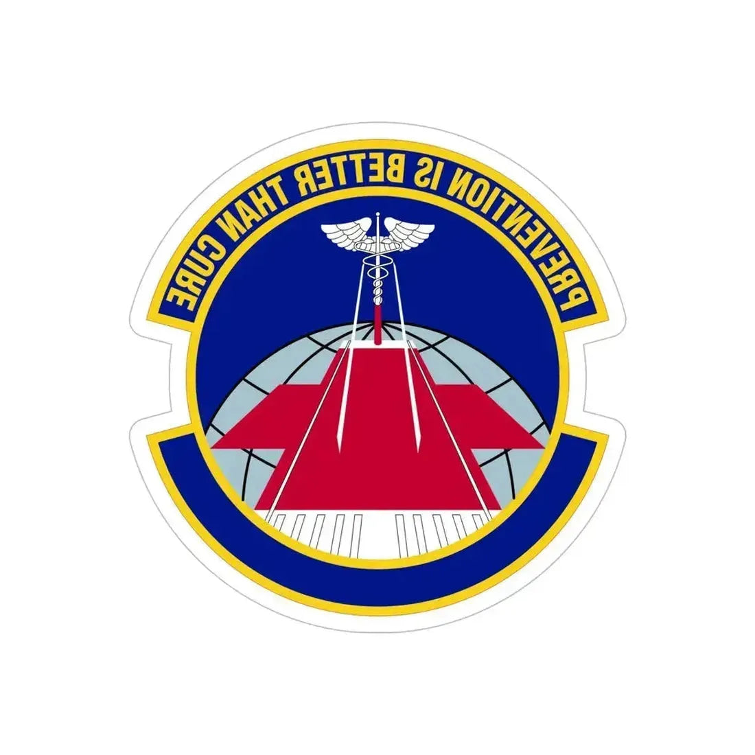 56 Operational Medical Readiness Squadron AETC (U.S. Air Force) REVERSE PRINT Transparent Die-Cut STICKER 6 Inch Die-Cut Transparent - The Sticker Space