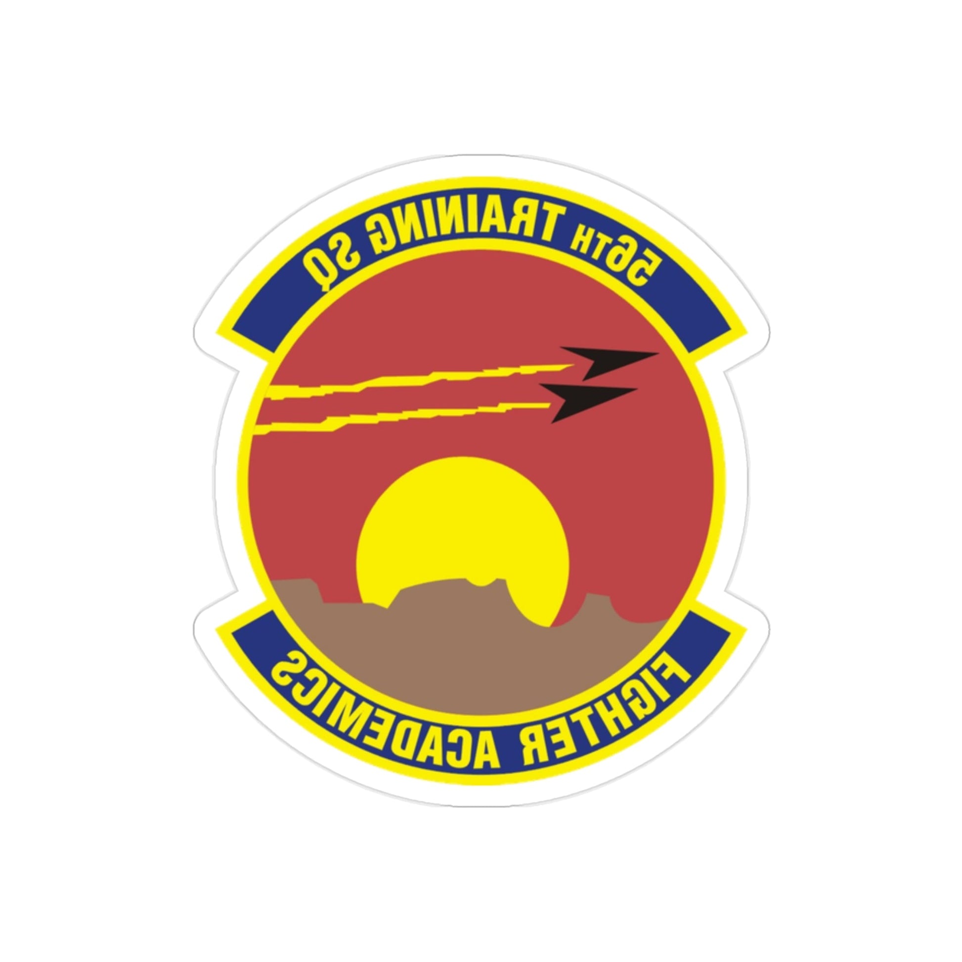 56 Training Squadron AETC (U.S. Air Force) REVERSE PRINT Transparent STICKER-2" × 2"-The Sticker Space