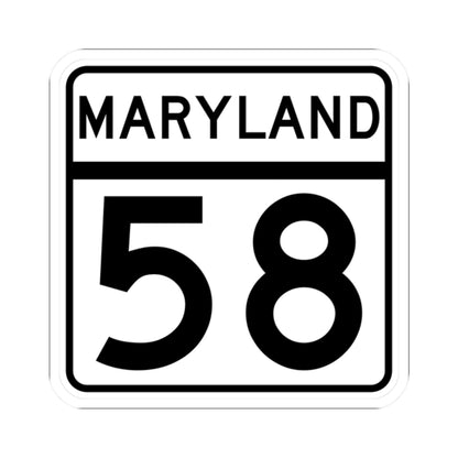 MD Route 58 (Maryland) (Road Sign) STICKER Vinyl Kiss-Cut Decal