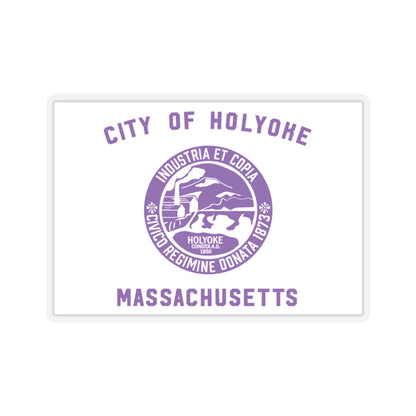 Flag of Holyoke, Massachusetts - STICKER Vinyl Kiss-Cut Decal