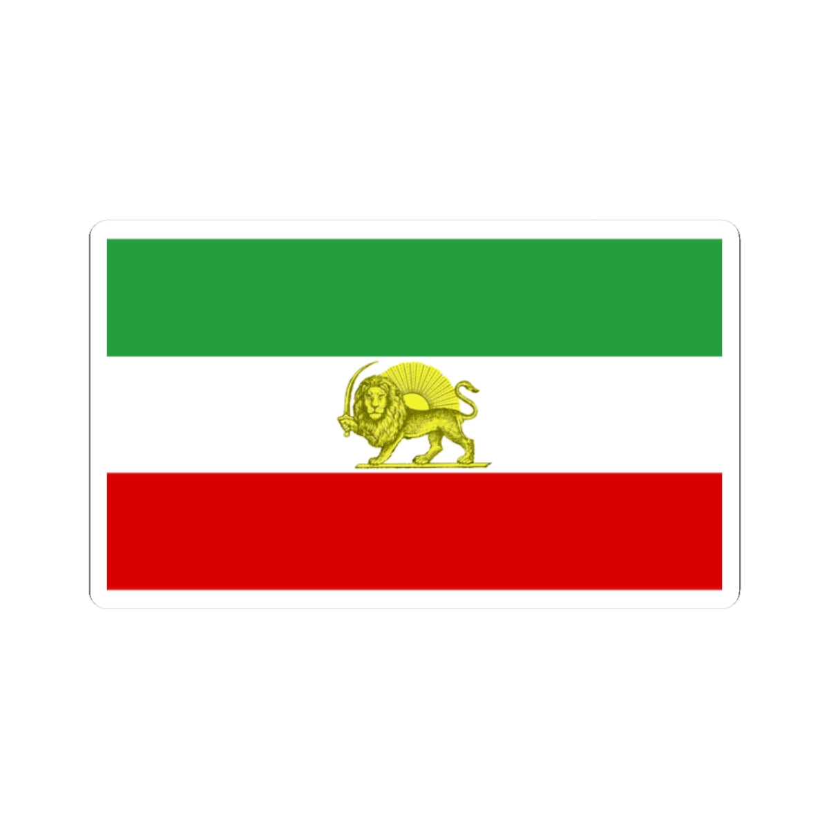 Lion and Sun Tricolor Flag (Iran) STICKER Vinyl Kiss-Cut Decal