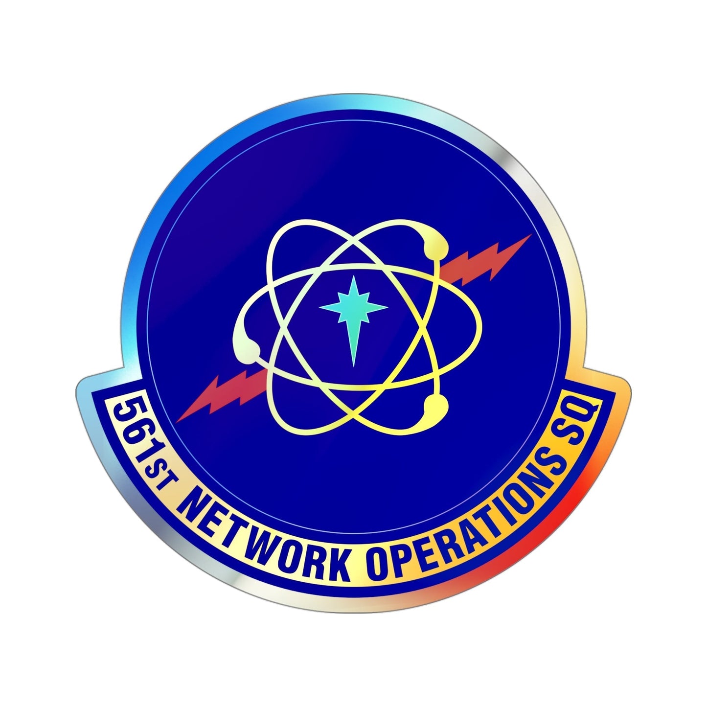 561 Network Operations Squadron ACC (U.S. Air Force) Holographic STICKER Die-Cut Vinyl Decal-4 Inch-The Sticker Space