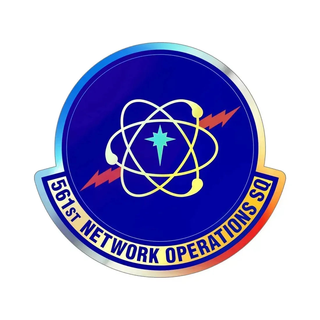 561 Network Operations Squadron ACC (U.S. Air Force) Holographic STICKER Die-Cut Vinyl Decal 5 Inch Holographic - The Sticker Space
