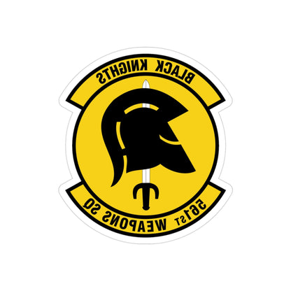 561 Weapons Squadron ACC (U.S. Air Force) REVERSE PRINT Transparent STICKER-3" × 3"-The Sticker Space