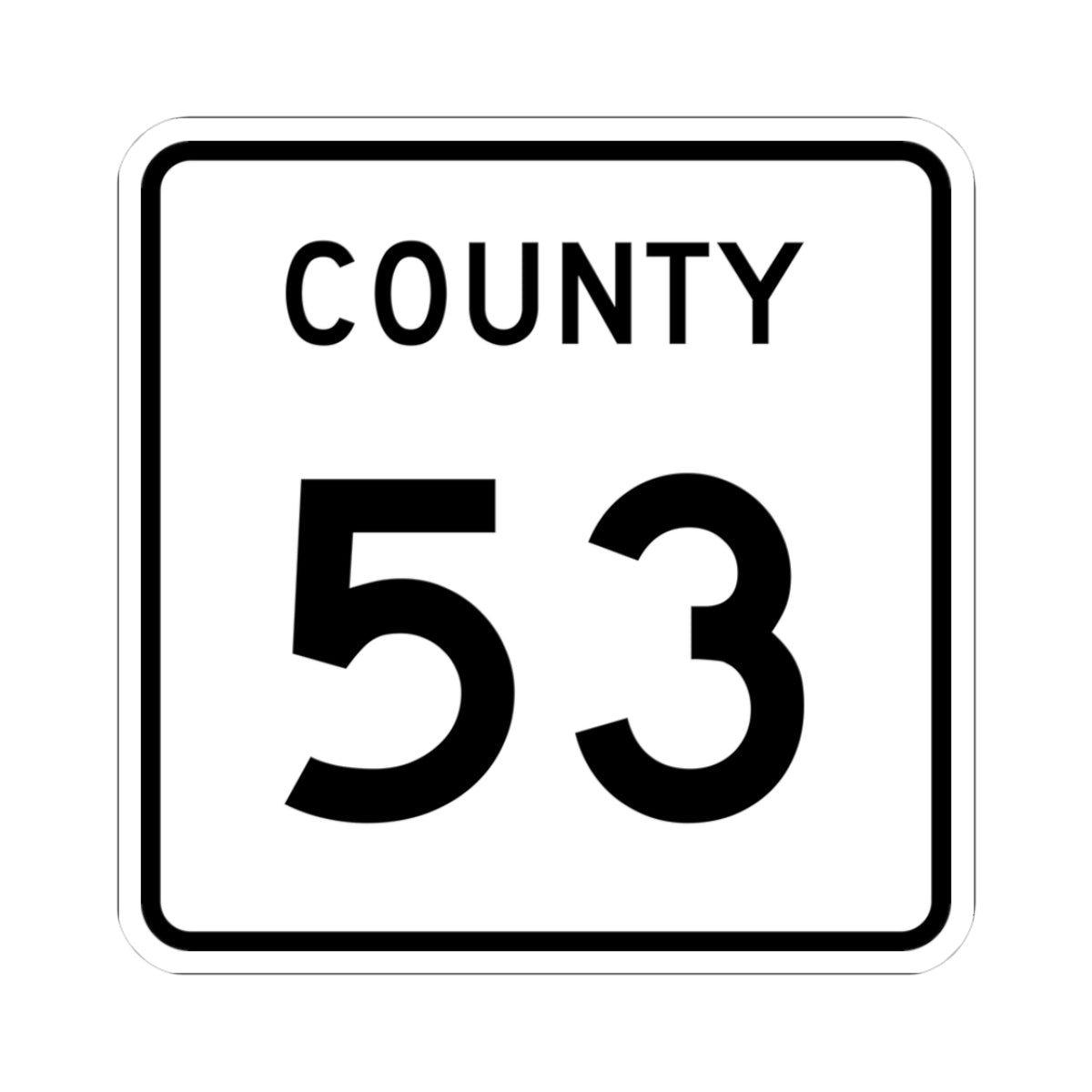 County 53 square (Minnesota) (Road Sign) STICKER Vinyl Kiss-Cut Decal