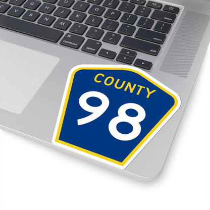 County 98 MN (Minnesota) (Road Sign) STICKER Vinyl Kiss-Cut Decal