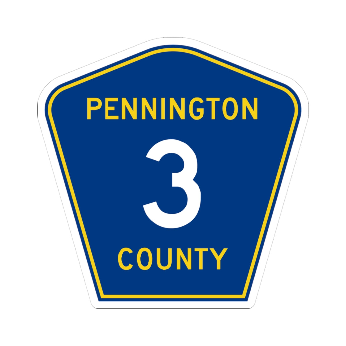 Pennington County 3 MN (Minnesota) (Road Sign) STICKER Vinyl Kiss-Cut Decal