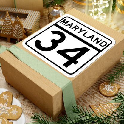 MD Route 34 (Maryland) (Road Sign) STICKER Vinyl Kiss-Cut Decal