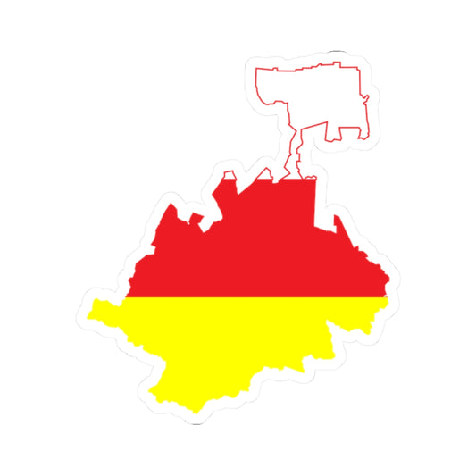 Flag-map of North OssetiaAlania (Russia) STICKER Vinyl Kiss-Cut Decal