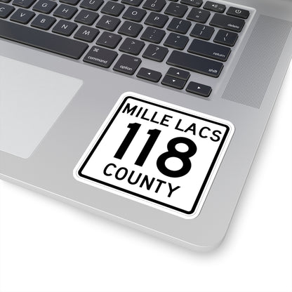 Mille Lacs County 118 MN (Minnesota) (Road Sign) STICKER Vinyl Kiss-Cut Decal