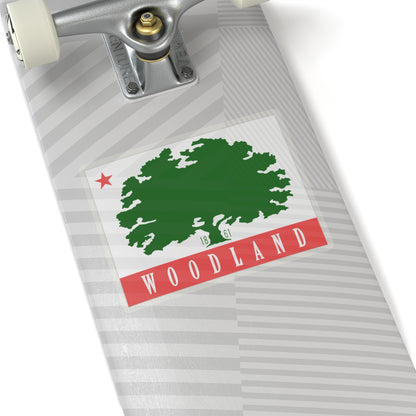 Flag of Woodland, California - STICKER Vinyl Kiss-Cut Decal