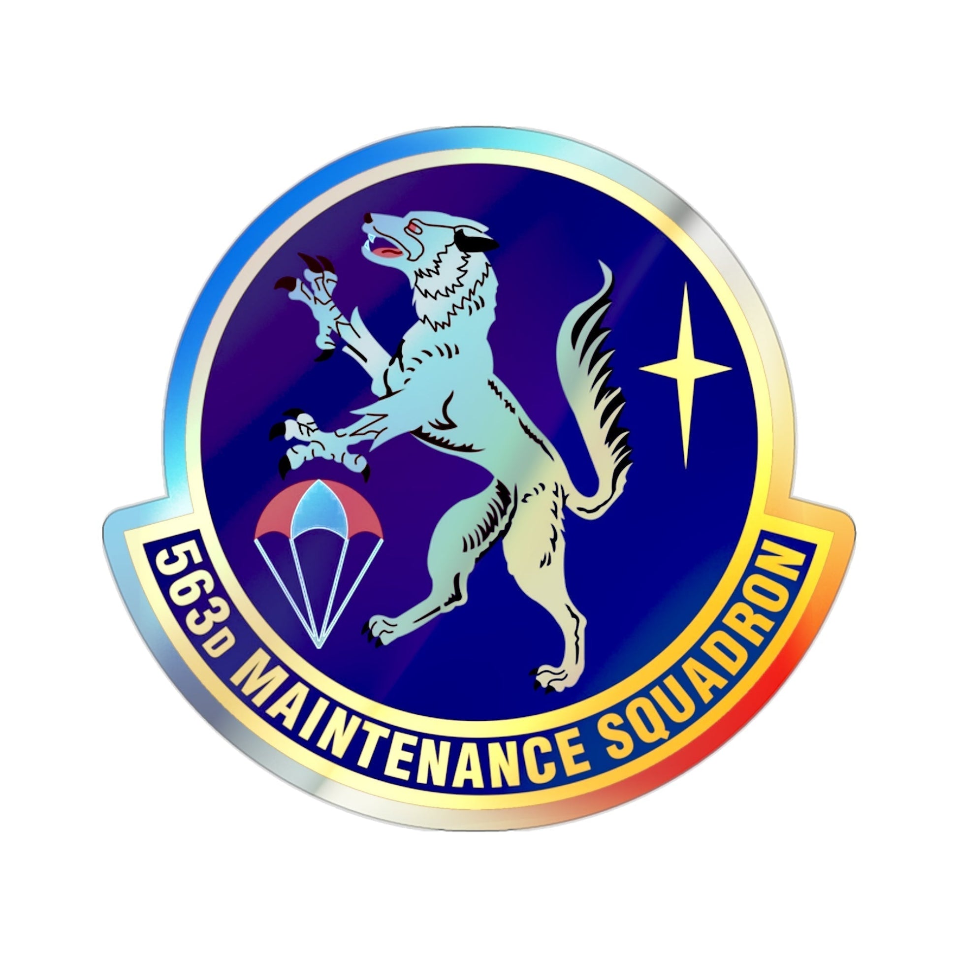 563d Maintenance Squadron (U.S. Air Force) Holographic STICKER Die-Cut Vinyl Decal-2 Inch-The Sticker Space