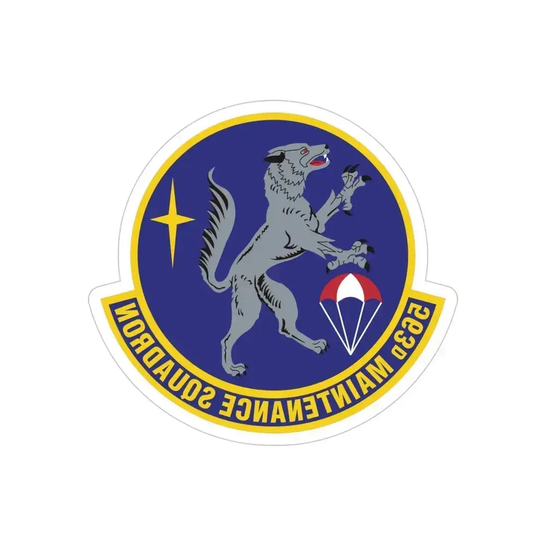 563d Maintenance Squadron (U.S. Air Force) REVERSE PRINT Transparent Die-Cut STICKER 4 Inch Die-Cut Transparent - The Sticker Space