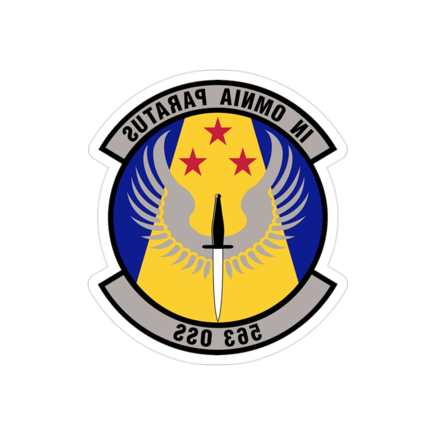 563d Operations Support Squadron (U.S. Air Force) REVERSE PRINT Transparent STICKER-2" × 2"-The Sticker Space