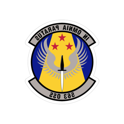 563d Operations Support Squadron (U.S. Air Force) REVERSE PRINT Transparent STICKER-2" × 2"-The Sticker Space