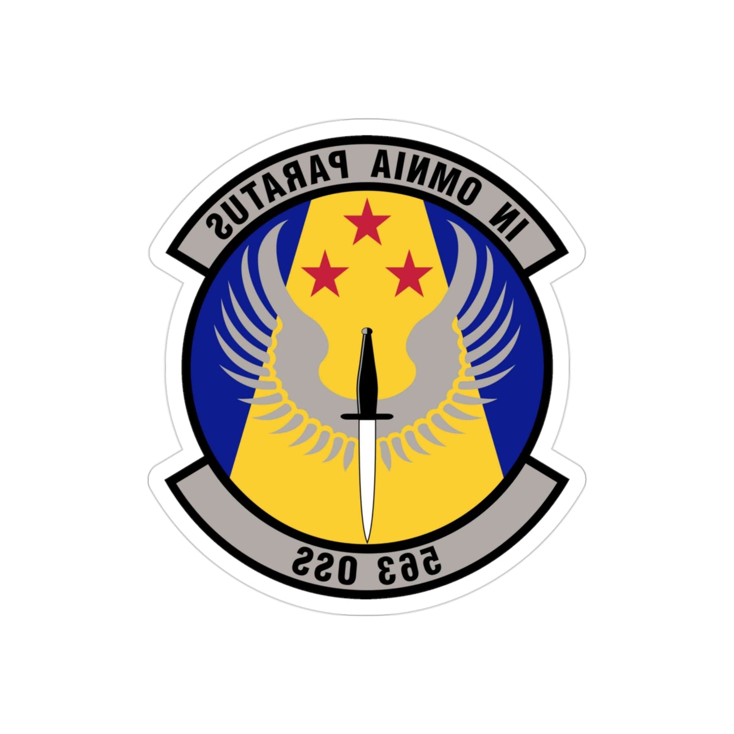 563d Operations Support Squadron (U.S. Air Force) REVERSE PRINT Transparent STICKER-3" × 3"-The Sticker Space