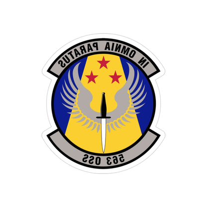 563d Operations Support Squadron (U.S. Air Force) REVERSE PRINT Transparent STICKER-3" × 3"-The Sticker Space