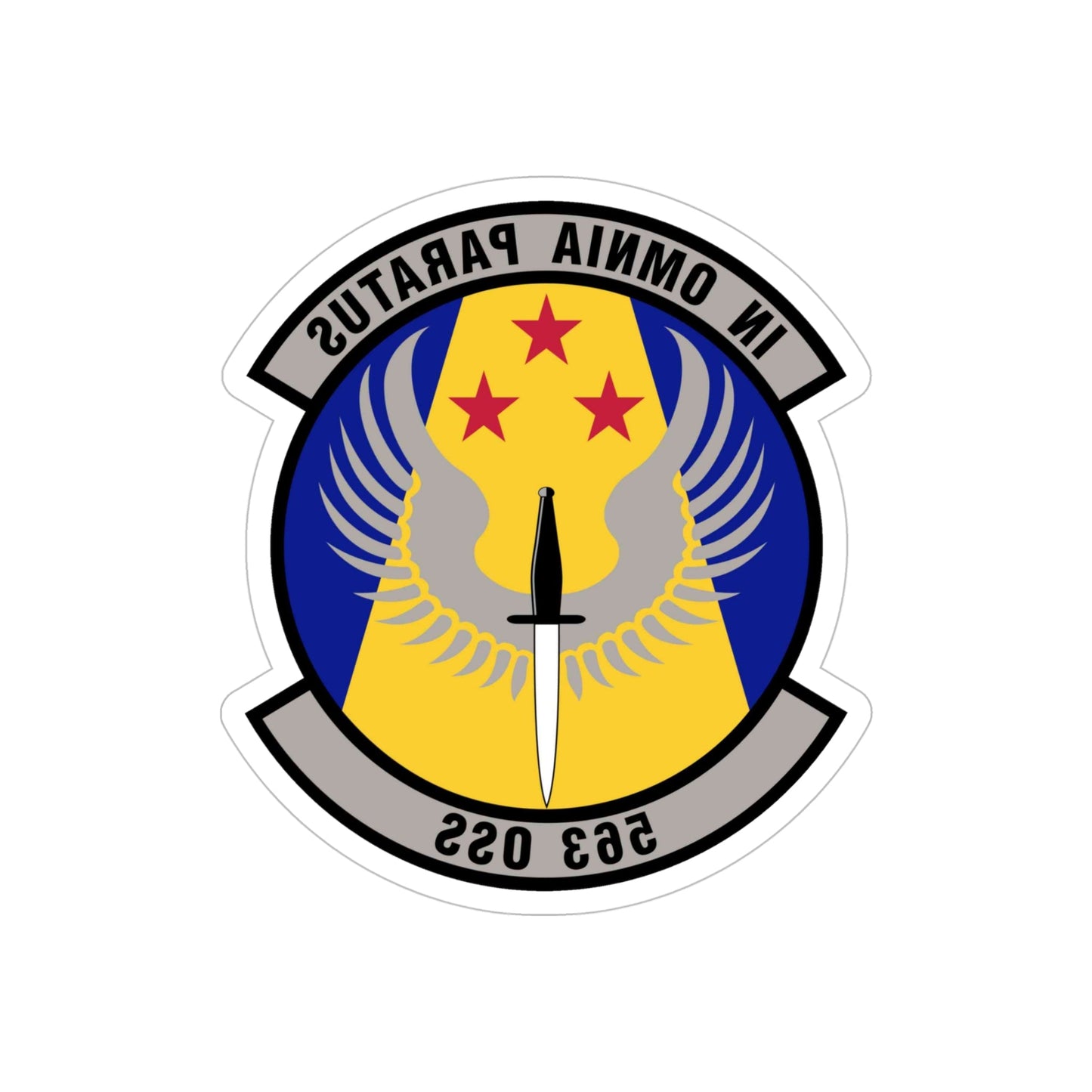 563d Operations Support Squadron (U.S. Air Force) REVERSE PRINT Transparent STICKER-5" × 5"-The Sticker Space