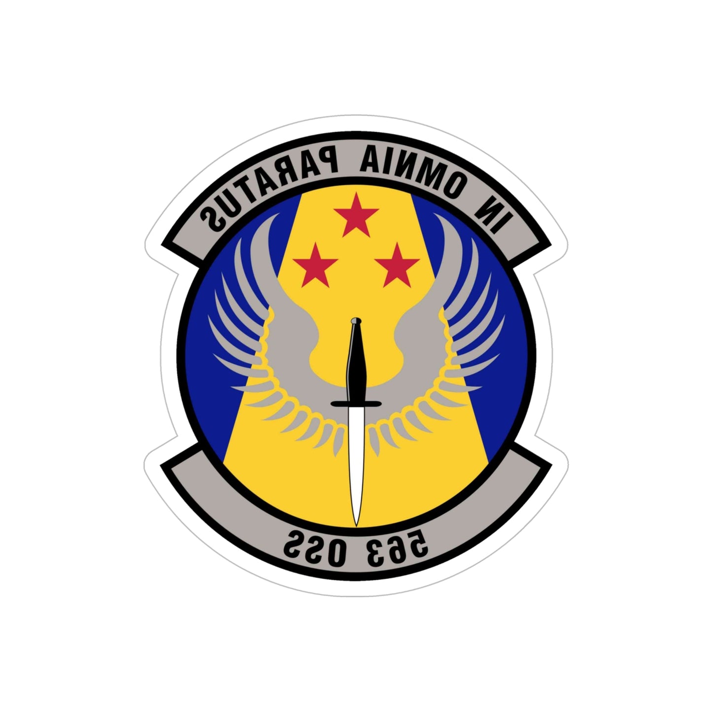 563d Operations Support Squadron (U.S. Air Force) REVERSE PRINT Transparent STICKER-6" × 6"-The Sticker Space