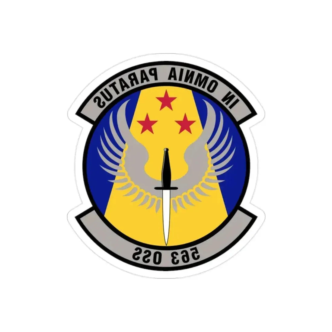 563d Operations Support Squadron (U.S. Air Force) REVERSE PRINT Transparent Die-Cut STICKER 2 Inch Die-Cut Transparent - The Sticker Space