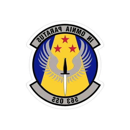 563d Operations Support Squadron (U.S. Air Force) REVERSE PRINT Transparent Die-Cut STICKER 2 Inch Die-Cut Transparent - The Sticker Space