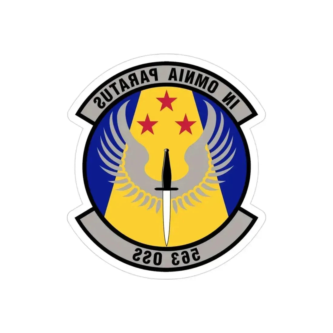 563d Operations Support Squadron (U.S. Air Force) REVERSE PRINT Transparent Die-Cut STICKER 3 Inch Die-Cut Transparent - The Sticker Space