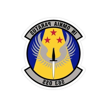 563d Operations Support Squadron (U.S. Air Force) REVERSE PRINT Transparent Die-Cut STICKER 3 Inch Die-Cut Transparent - The Sticker Space