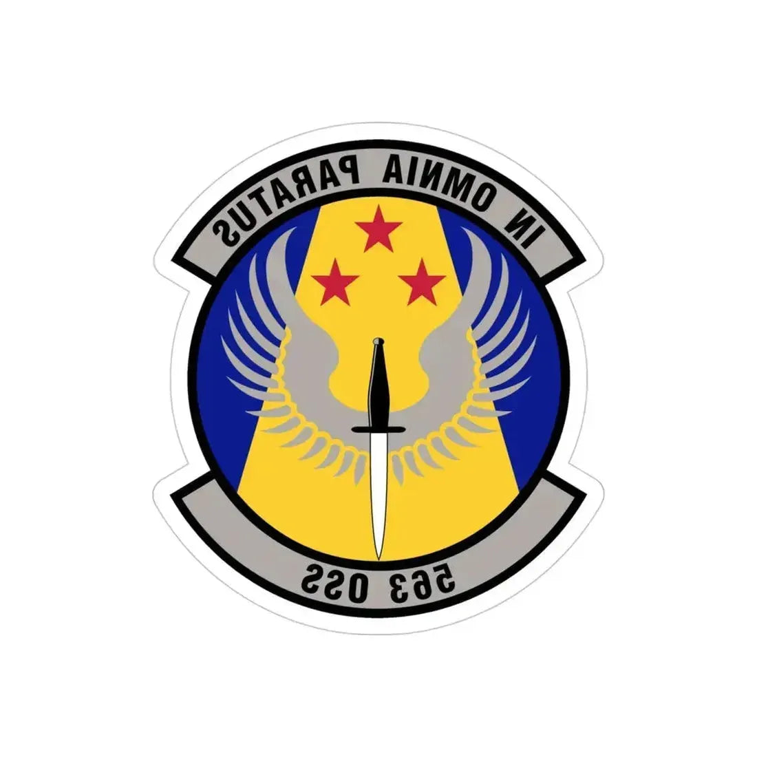 563d Operations Support Squadron (U.S. Air Force) REVERSE PRINT Transparent Die-Cut STICKER 4 Inch Die-Cut Transparent - The Sticker Space