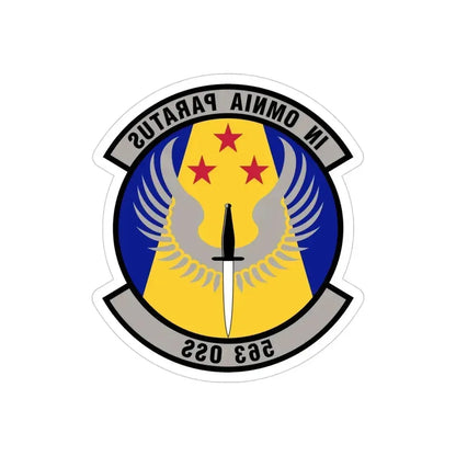 563d Operations Support Squadron (U.S. Air Force) REVERSE PRINT Transparent Die-Cut STICKER 4 Inch Die-Cut Transparent - The Sticker Space