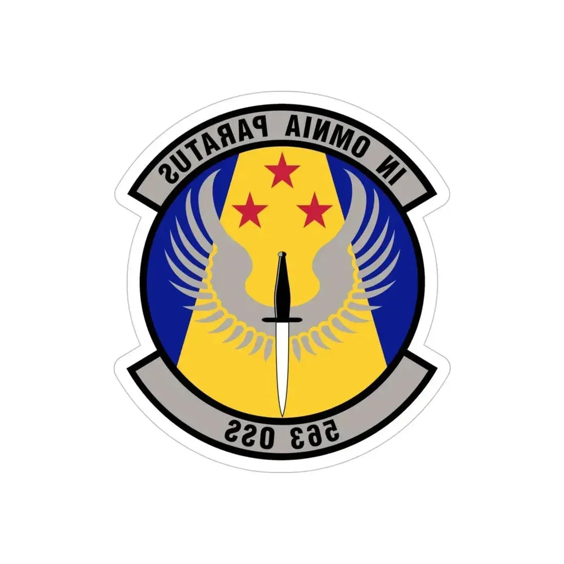 563d Operations Support Squadron (U.S. Air Force) REVERSE PRINT Transparent Die-Cut STICKER 5 Inch Die-Cut Transparent - The Sticker Space