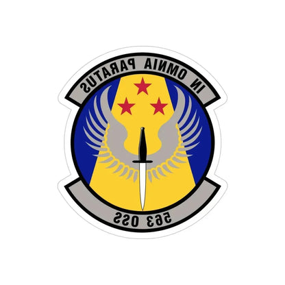 563d Operations Support Squadron (U.S. Air Force) REVERSE PRINT Transparent Die-Cut STICKER 5 Inch Die-Cut Transparent - The Sticker Space