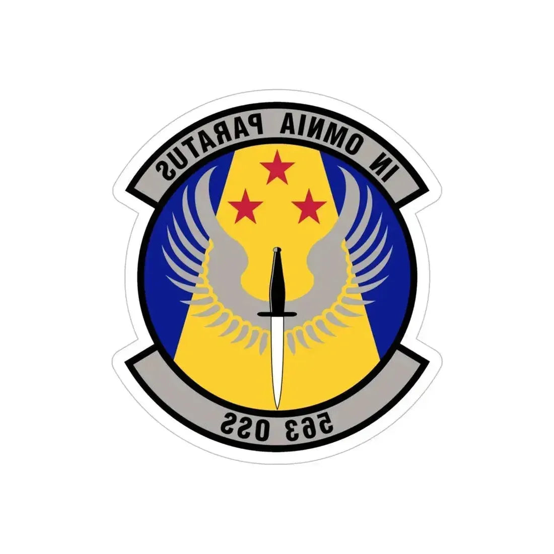 563d Operations Support Squadron (U.S. Air Force) REVERSE PRINT Transparent Die-Cut STICKER 6 Inch Die-Cut Transparent - The Sticker Space