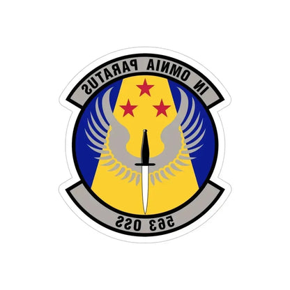 563d Operations Support Squadron (U.S. Air Force) REVERSE PRINT Transparent Die-Cut STICKER 6 Inch Die-Cut Transparent - The Sticker Space