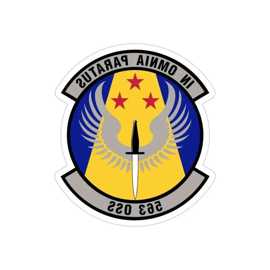 563d Operations Support Squadron (U.S. Air Force) REVERSE PRINT Transparent Die-Cut STICKER 6 Inch Die-Cut Transparent - The Sticker Space