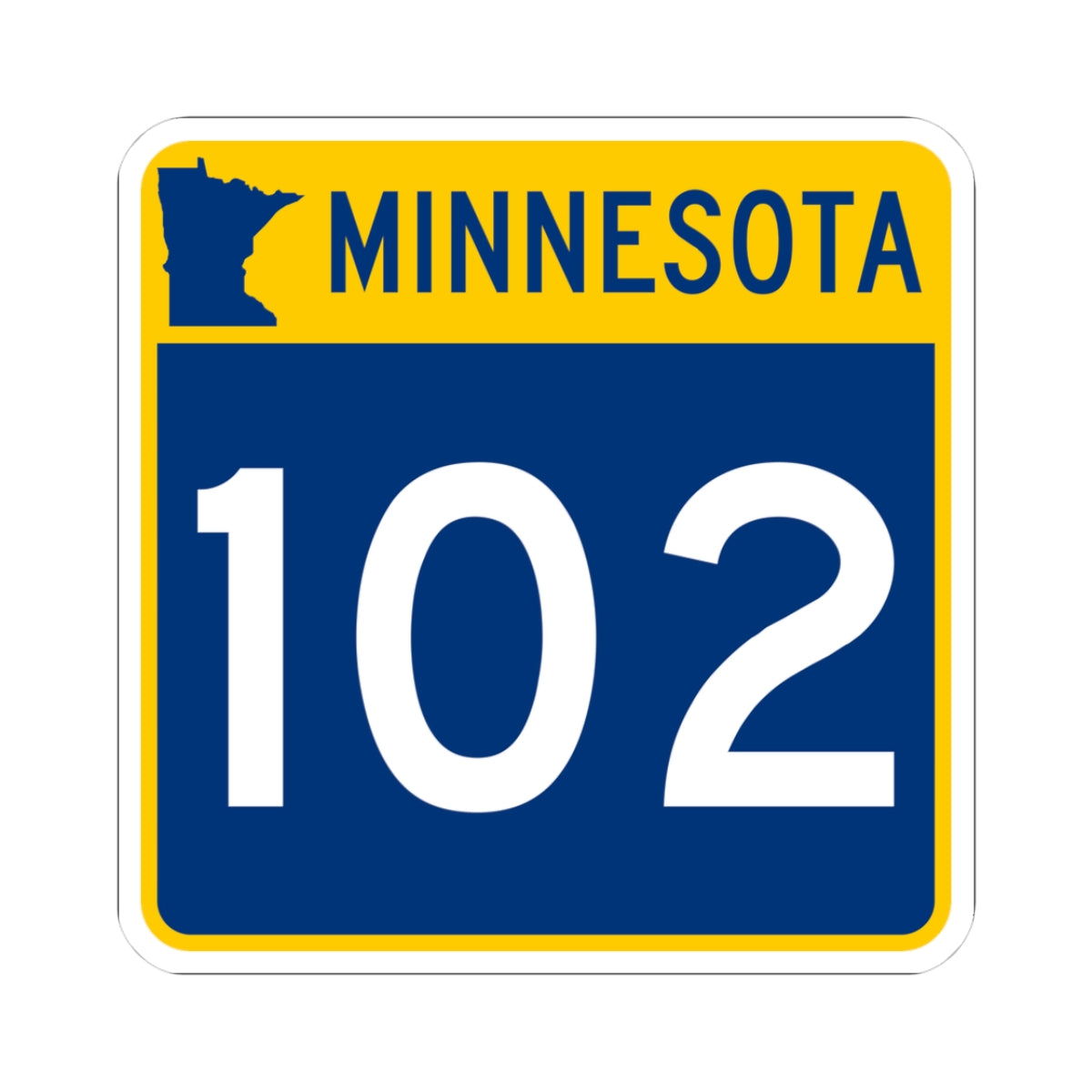 MN-102 (Minnesota) (Road Sign) STICKER Vinyl Kiss-Cut Decal