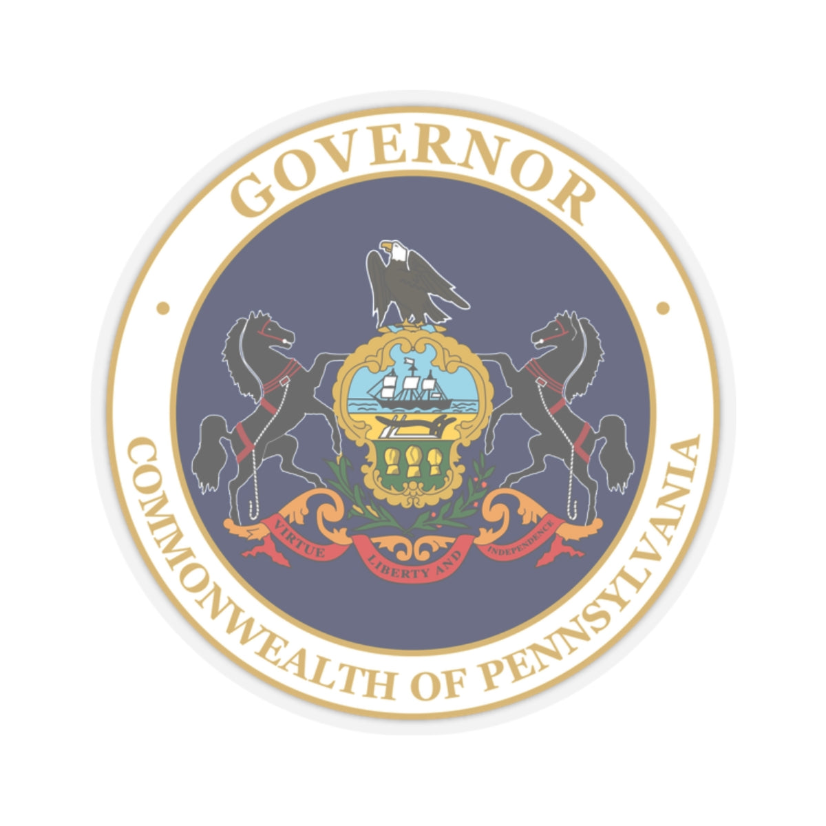 Seal of the Governor of Pennsylvania v2 - STICKER Vinyl Kiss-Cut Decal